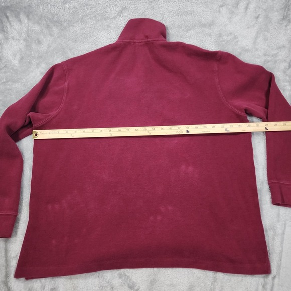 Polo Ralph Lauren Jumper Pullover Mens XL 1/4 Zip Burgundy Sweater‎ Estate Rib - Picture 12 of 15